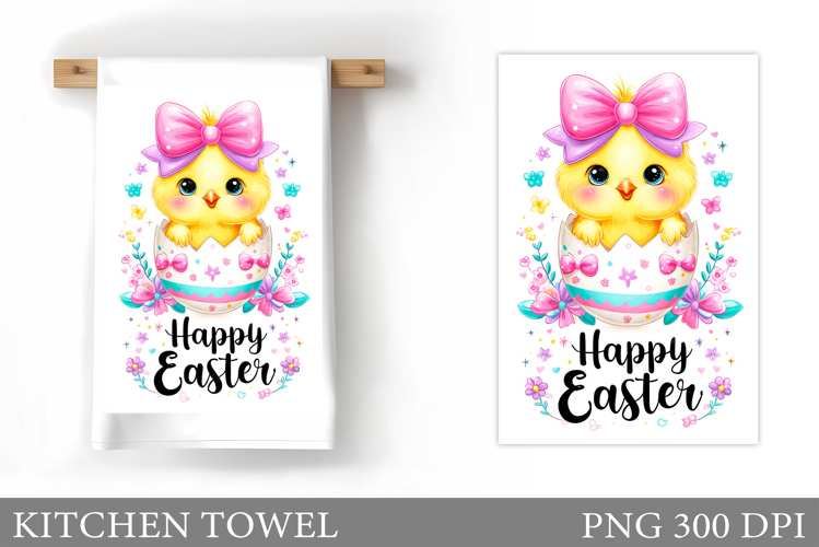 Easter Chick Kitchen Towel. Chick Easter Kitchen Towel