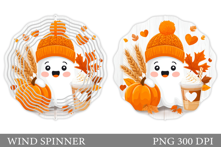 Cute Ghost Wind Spinner Design. Cute Halloween Wind Spinner
