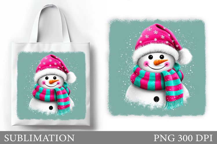 Snowman Tote Bag Sublimation. Christmas Tote Bag Design