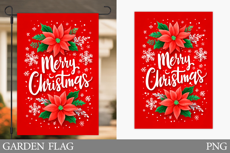 Merry Christmas Garden Flag. Christmas Garden Flag Design