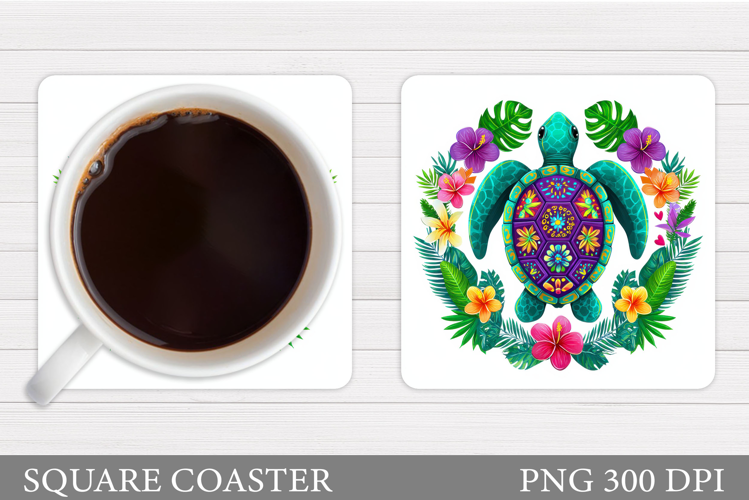 Sea Turtle Coaster Design. Turtle Coaster Sublimation