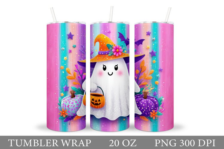 Ghost Tumbler Sublimation. Halloween Tumbler Design example image 1