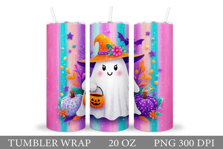 Ghost Tumbler Sublimation. Halloween Tumbler Design
