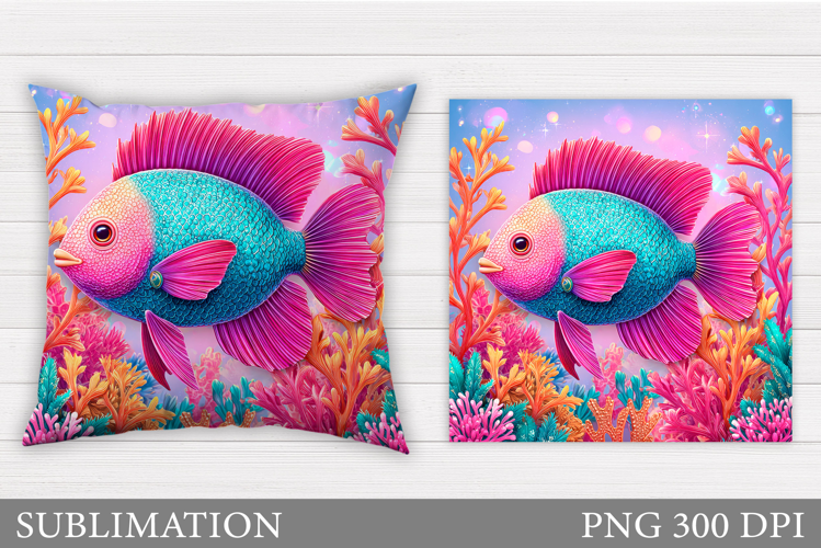 Fish Pillow Sublimation. Fish Sublimation