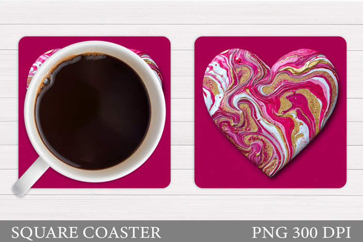 Heart Coaster Design. Valentine Coaster Sublimation