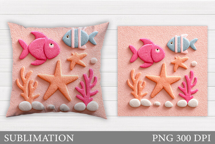 Fish Pillow Sublimation. Fish Sublimation example image 1