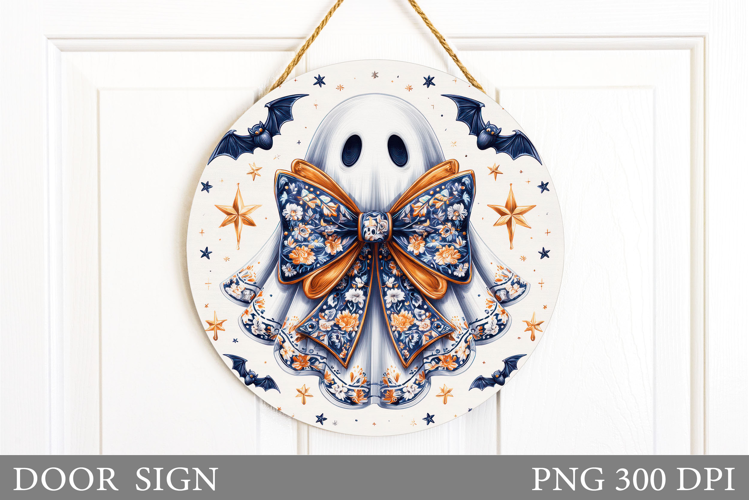 Ghost Door Sign Design. Halloween Door Sign Sublimation