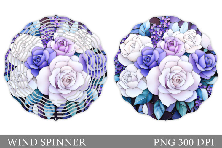 Roses Wind Spinner Design. Flowers Wind Spinner Sublimation example image 1