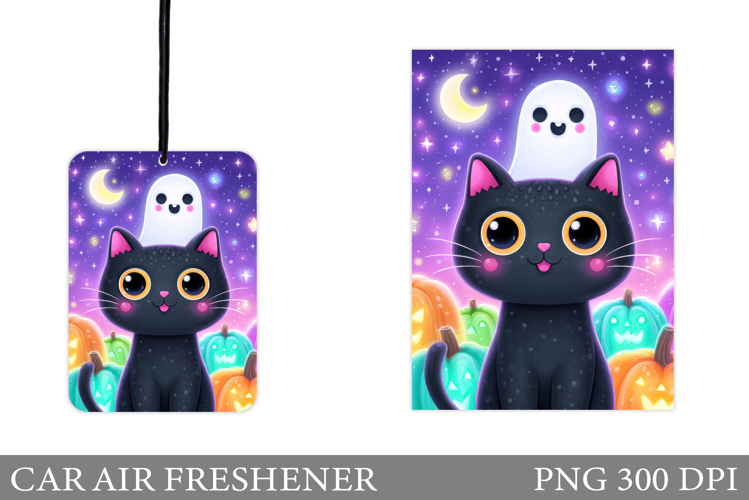 Black Cat Car Air Freshener. Halloween Car Air Freshener