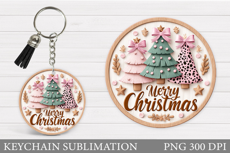 Christmas Tree Keychain. Christmas Keychain Sublimation