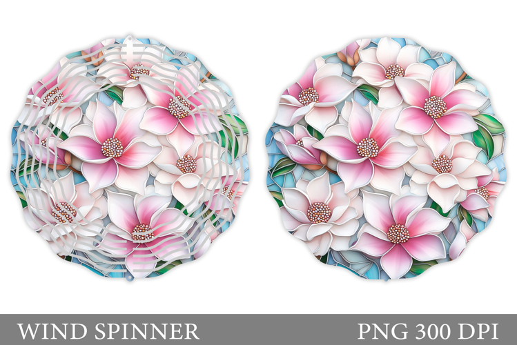 Flowers Wind Spinner Design. Floral Wind Spinner Sublimation