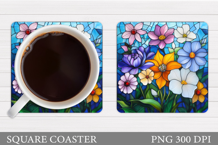 Wildflowers Coaster Design. Floral Coaster Sublimation