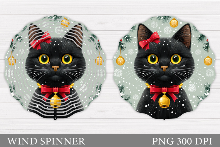 Christmas Cat Wind Spinner. Christmas Wind Spinner Design