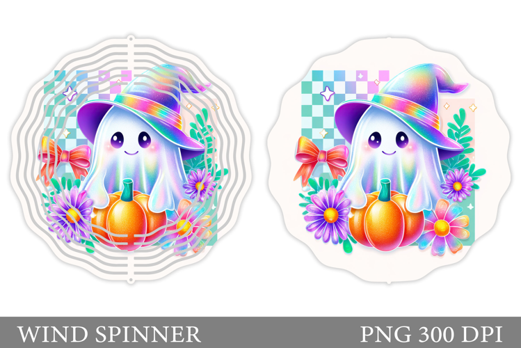 Cute Ghost Wind Spinner Design. Cute Halloween Wind Spinner