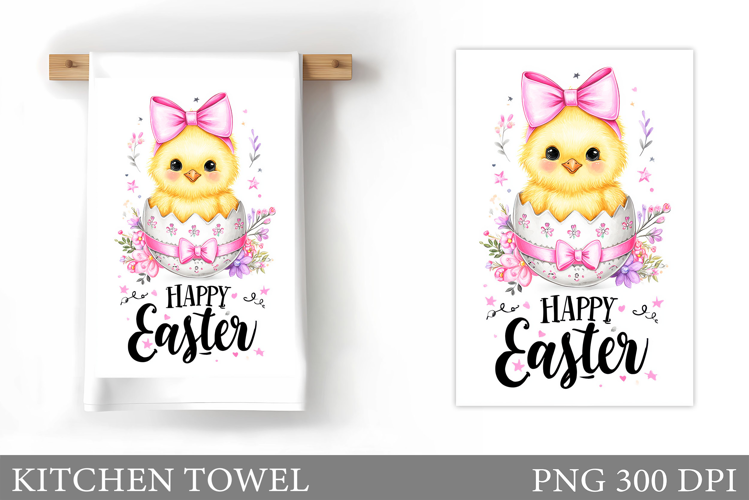 Easter Chick Kitchen Towel. Chick Easter Kitchen Towel