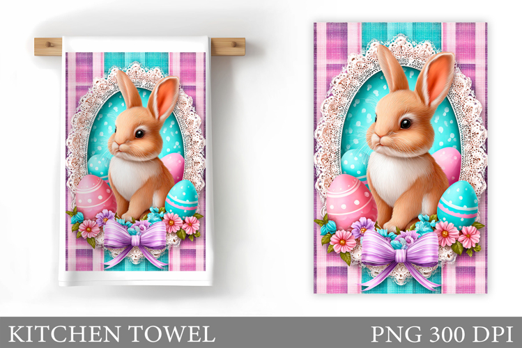 Easter Bunny Kitchen Towel . Easter Kitchen Towel Design