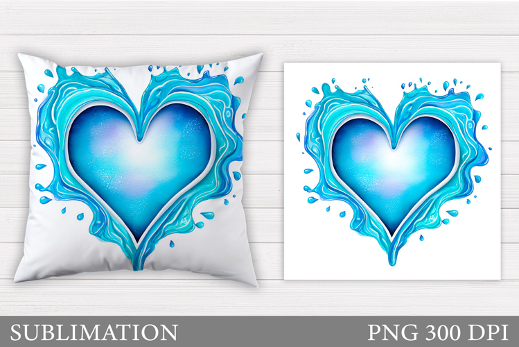 Heart Pillow Design. Valentines Pillow Sublimation