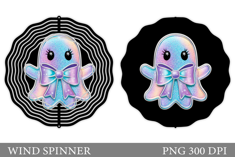 Ghost Wind Spinner Design. Cute Halloween Wind Spinner
