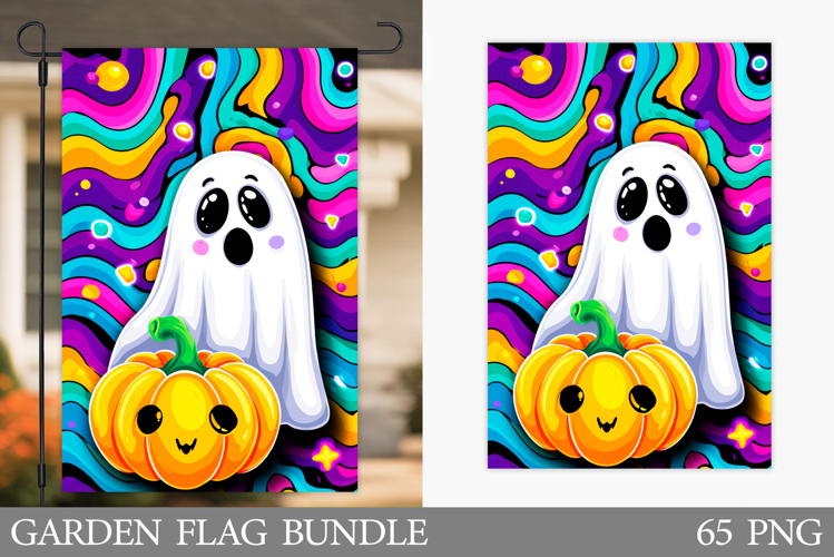 Halloween Ghost Garden Flag. Halloween Garden Flag Design
