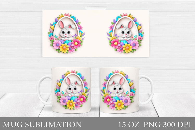 Easter Bunny Mug Design. Easter Mug Wrap Sublimation example image 1