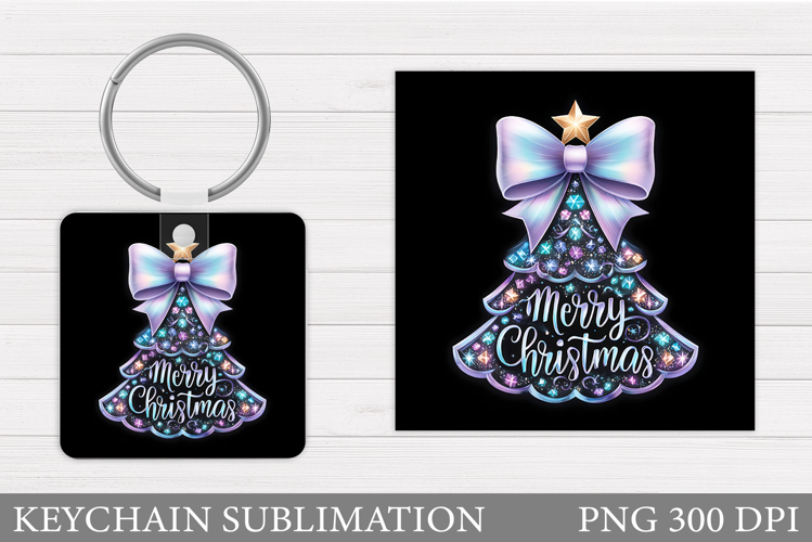 Christmas Tree Keychain. Christmas Keychain Sublimation