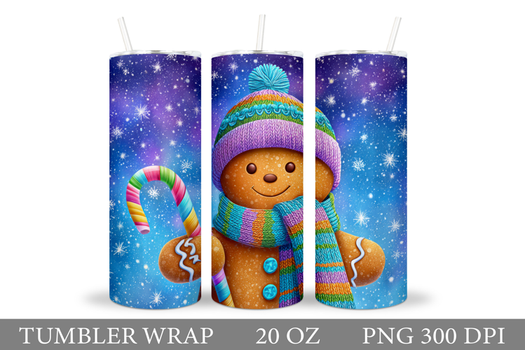 Gingerbread Tumbler Design. Christmas Tumbler Sublimation
