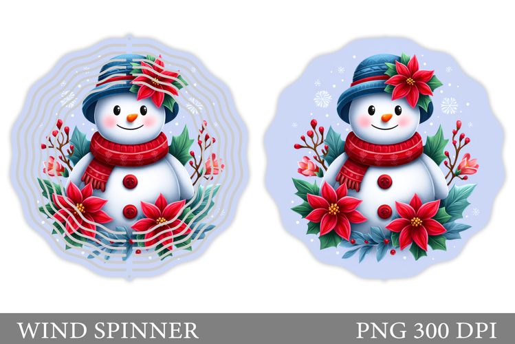 Cute Snowman Wind Spinner. Christmas Wind Spinner Design