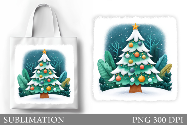 Christmas Tree Tote Bag. Christmas Tote Bag Sublimation