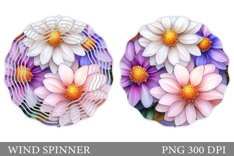 Flowers Wind Spinner Design. Floral Wind Spinner Sublimation
