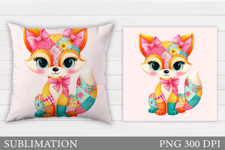 Cute Fox Pillow Design. Fox Sublimation