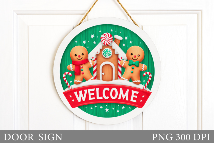 Gingerbread Door Sign Design. Christmas Door Sign