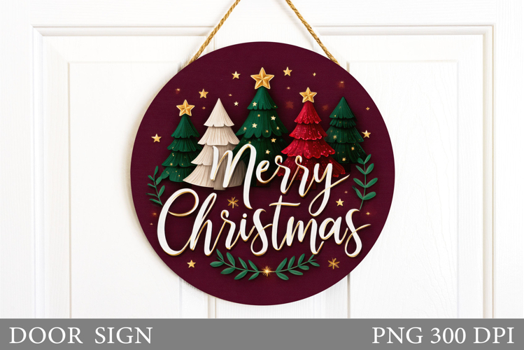 Christmas Tree Door Sign. Christmas Door Sign Design