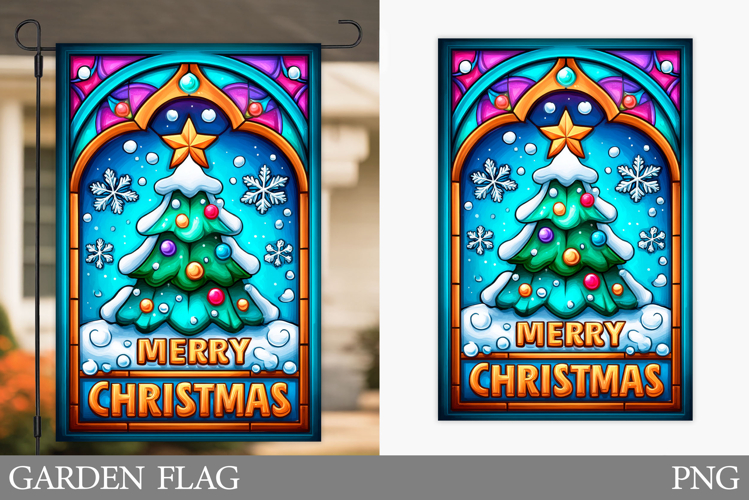 Christmas Tree Garden Flag. Christmas Garden Flag Design