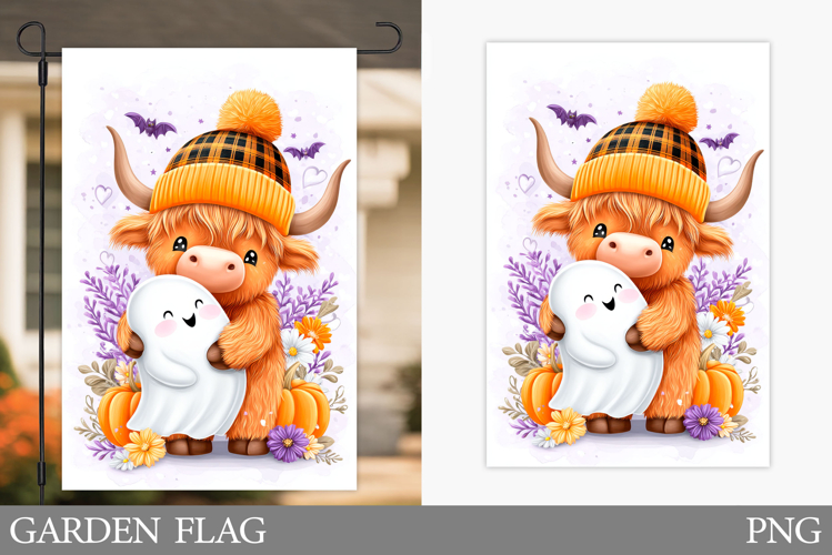 Halloween Cow Garden Flag Design. Halloween Garden Flag