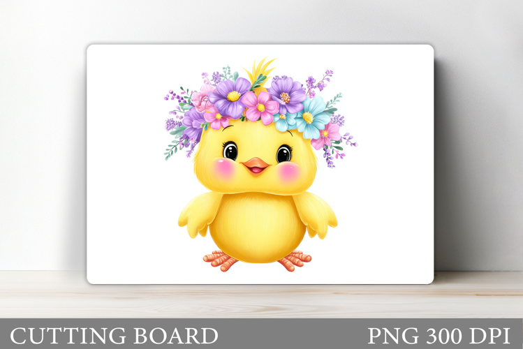 Cute Chick Cutting Board. Chick Flowers Cutting Board Design