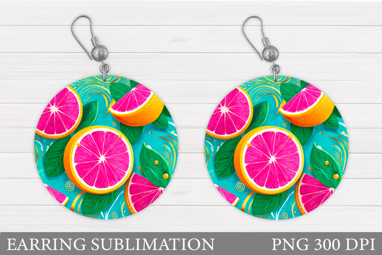 Citrus Earring Design. Citrus Sublimation