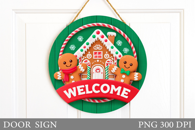 Gingerbread Door Sign Design. Christmas Door Sign
