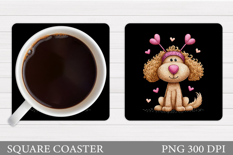 Valentines Dog Coaster. Valentines Dog Coaster Design