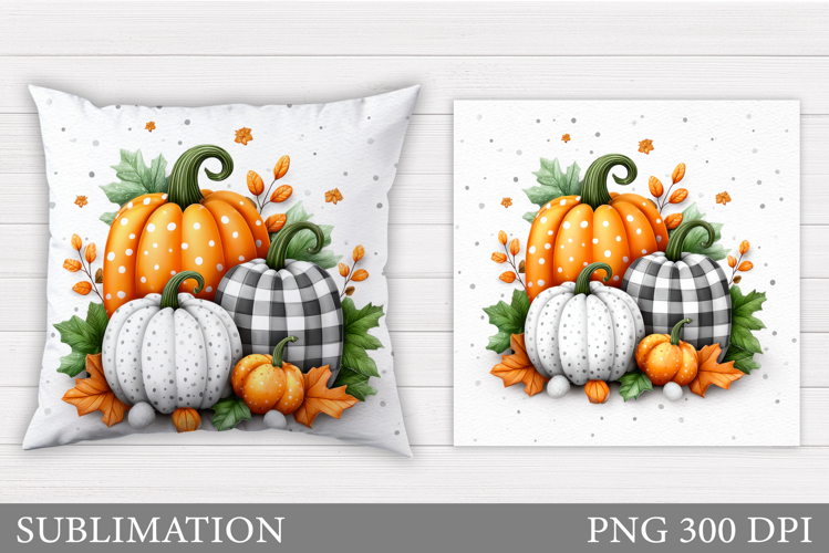 Fall Pumpkin Pillow Design. Fall Pillow Sublimation