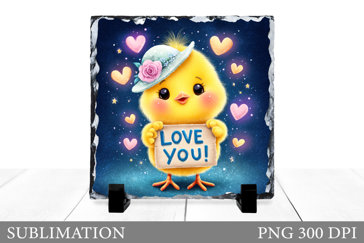 Valentines Chick Sublimation. Valentines Chick Slate Design