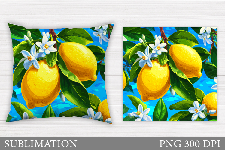 Lemons Pillow Design. Lemons Sublimation