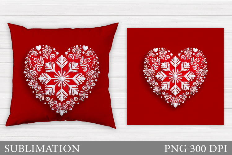 Christmas Pillow Design. Snowflake Pillow Sublimation
