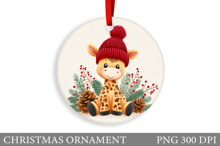 Cute Giraffe Christmas Ornament. Christmas Ornament Design