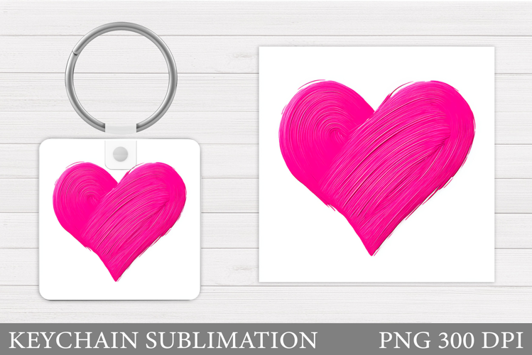 Heart Keychain Sublimation. Valentine Keychain Design