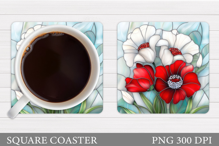 Floral Coaster Design. Flowers Coaster Sublimation