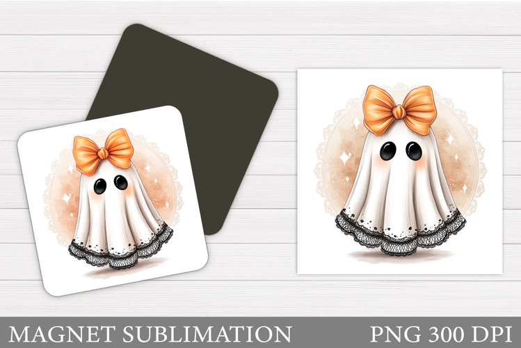 Halloween Ghost Magnet Design. Cute Ghost Sublimation