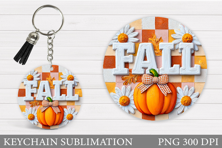 Fall Pumpkin Keychain Sublimation. Pumpkin Keychain Design