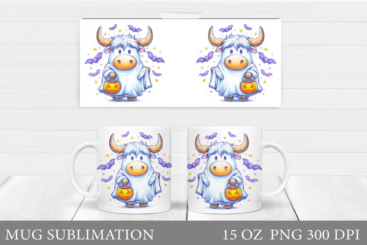 Halloween Cow Mug Design. Halloween Cow Sublimation example image 1