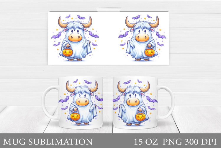 Halloween Cow Mug Design. Halloween Cow Sublimation
