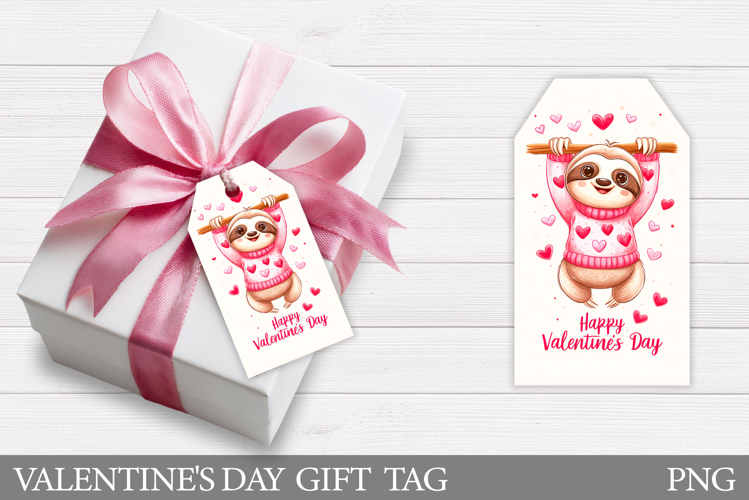 Valentines Sloth Gift Tag. Valentines Gift Tag Design